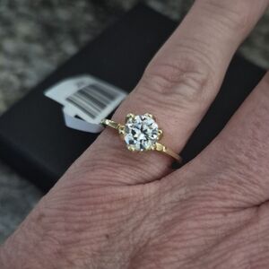 925 Silver Moissanite Gold Plated Women's Ring